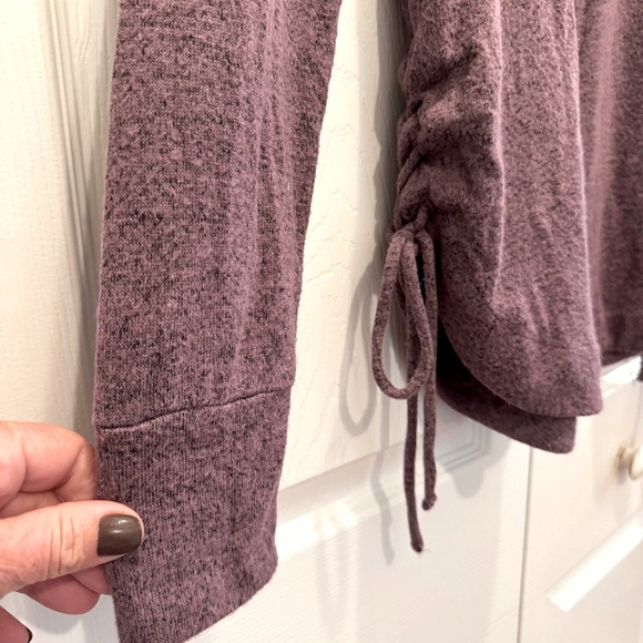 SO Juniors/Womens Heathered Purple Oversized Super Soft Long Sleeve Top Large - Picture 6 of 6